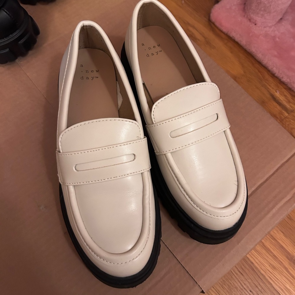 White loafers